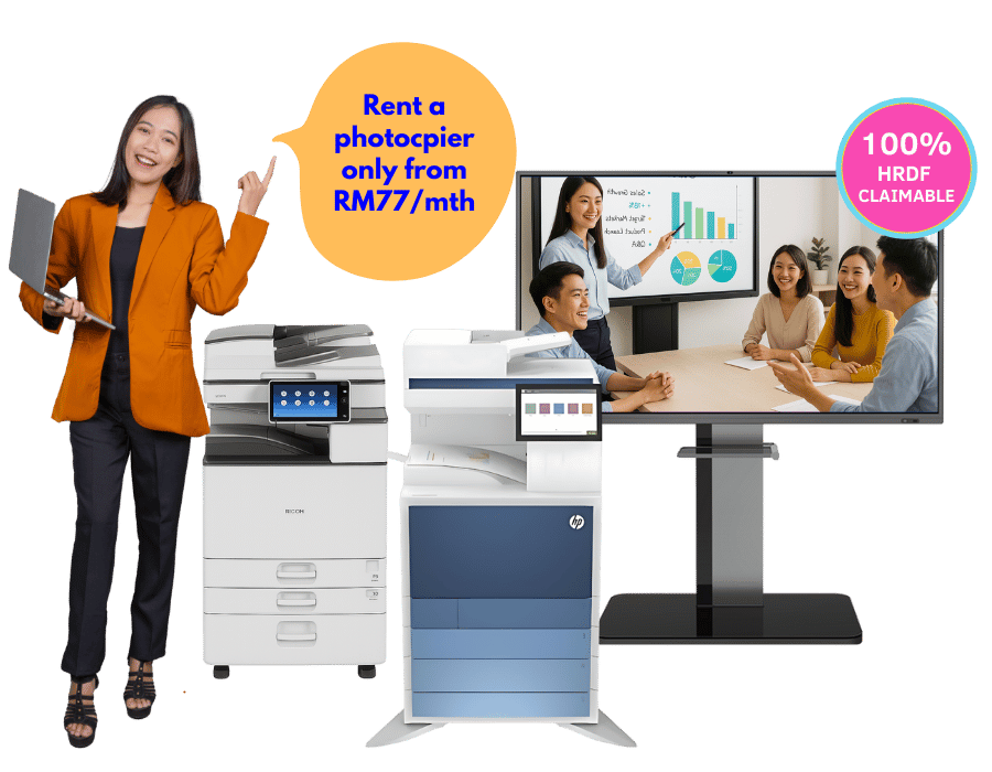 smart office solutions banner photocopier rental interactive white board hrdf claimable
